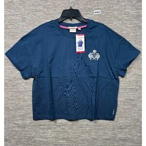 Scotch & Soda Boxy T-Shirt Womens Blue XL Athletic Club 1985 Graphic Print NEW